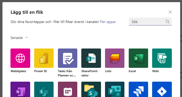 Power bi lägg till app teams